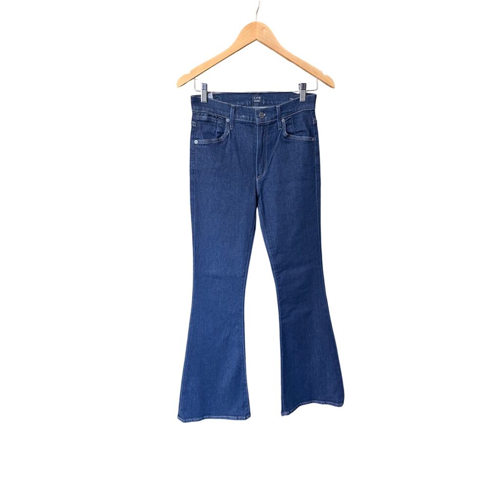 Citizens of humanity fleetwood petite high rise flare dark wash jeans women’s 27